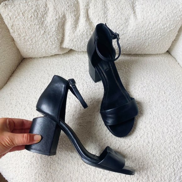 Alexander Wang Shoes - Alexander Wang Abby Leather Sandal Cut-Out Heels Strappy Size 7.5